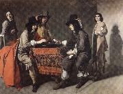 Mathieu le Nain The Backgammon Players oil painting reproduction